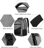 MATEIN 17 Inch Work Backpack for Men Women, Water Resistant Practical Travel Laptop Backpack with Anti Theft Pocket, Casual College Daypack Laptop Compartment TSA Friendly, Grey Black