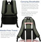 Boavan Laptop Backpack for men, 15.6 inch Laptop Bag with USB Port, Waterproof Travel Work Backpack Purse, Anti-Theft Teacher Nurse Doctor Casual Bookbags Office Business backpack,Green