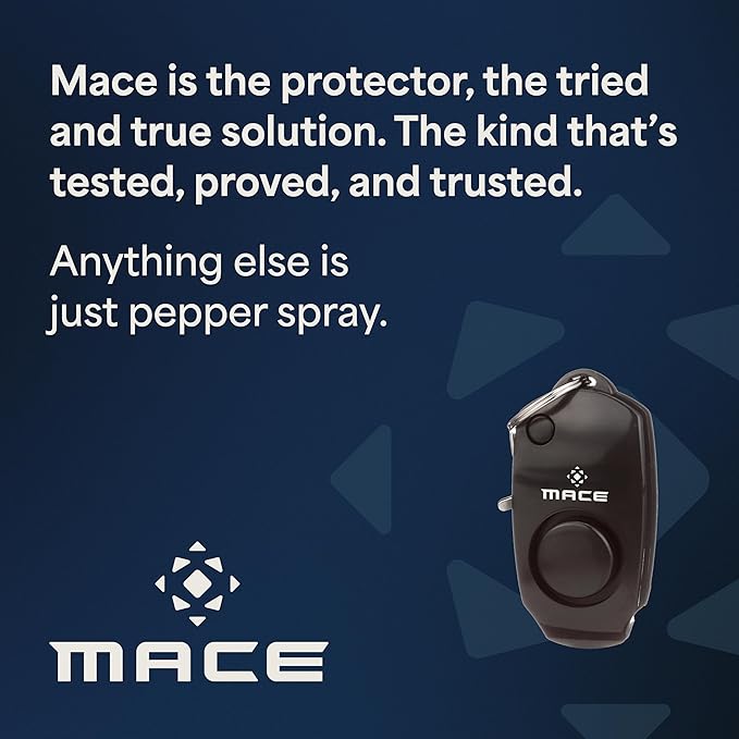 Mace Personal Safety Alarm - Loud 130db Siren, Built in Emergency Whistle, Easy On/Off Push Button Activation, Batteries Included, Personal Alarm for Women & Men - Black