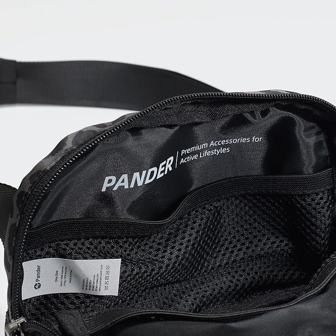 Pander Two Way Zipper Fanny Pack Nylon Everywhere Belt Bag for Women, Water Repellent Waist Packs, Crossbody Bags with Adjustable Strap (Grey Leopard)