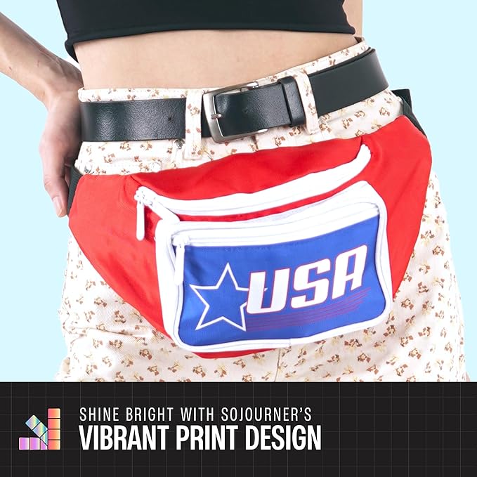 American Flag Fanny Pack I 4th of July Bum Bag Crossbody - Flag For Halloween costumes - USA Fanny Pack for 4th of July accessories for women