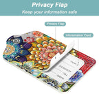 Rimilak 3 Pcs PU Leather Luggage Tags for Suitcase, Travel Cruise Luggage Tag with Privacy Flap, Name ID Label and Metal Loop for Women Men Baggage Handbag School Bag Backpack, Watercolor Flowers