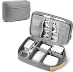 Travelkin Large Cord Organizer Travel, Electronic Organizer Travel Case, Expandable Cable Organizer Bag For Cords, Chargers Phone, Usbs, Tablet (Up to 10"), SD Card (Grey)