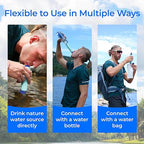 Waterdrop Gravity Water Filter Straw, Camping Water Filtration System, Water Purifier Survival for Travel, Backpacking and Emergency Preparedness, 0.1 Micron, 3 Pack, Light Blue