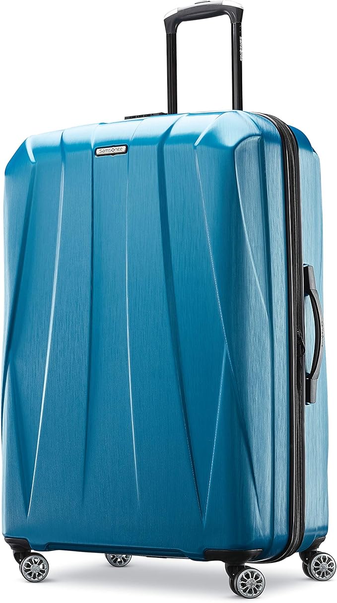 Samsonite Centric 2 Hardside Expandable Luggage with Spinner Wheels, Caribbean Blue, Checked-Large 28-Inch