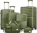 Joyway Luggage Sets 6 Piece with Detachable Spinner Wheels, Lightweight Hard Shell Travel Suitcse Set with TSA Lock (Green, 6 Piece Set)