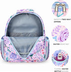 mibasies Toddler Backpack for Girls 2-4: Preschool Kindergarten Backpack - Cute Kids Backpacks for Girls - Flower Pinkish Blue