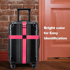Luggage Straps for Suitcases TSA Approved Travel Belt 8 Pack by Chelmon (Rose Red)