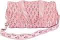 ATOSII Large Duffle Bag, Handblock Print 100% Quilted Cotton for Overnight Trip, Travel Weekender, Luggage, 2 Pockets with Zipper 1 Front Pocket, Detachable Long Strap, 20 X 10 X 12 Inches, Peach Aura