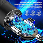 [Apple MFi Certified] iPhone 17 Car Charger Fast Charging, Braveridge 4.8A USB Power Cigarette Lighter USB-C Car Charge + 6FT Type-C Coiled Cord for iPhone 17/17 Pro Max/16 Pro/15/Galaxy S26/S25/Pixel