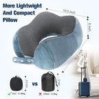 Cirorld Neck Pillow for Traveling, Travel Pillows for Airplanes,100% Pure Memory Foam Travel Neck Pillow, Adjustable Flight Pillow, Portable Plane Accessories with Eye Mask, Earplugs, Carry Bag