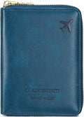Travel Passport Wallet RFID Blocking Passport Holder-Women and Men with Zippered Ladies Passport Cover