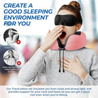 ExploreBliss Travel Pillow, Travel Pillows for Sleeping Airplane, Neck Pillow Airplane, Memory Foam Neck Pillow Set with Eye Mask, Earplugs and Storage Bag -Pink