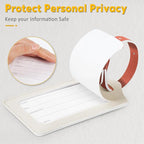 Travelambo Luggage Tags for Suitcases Faux Leather Privacy Protection 2 Pack Bag Tags Travel Accessories Essential, Cross White