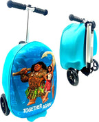 Fast Forward Moana 18" Ride-On Suitcase Scooter - Lightweight Carry-On Foldable Scooter Luggage
