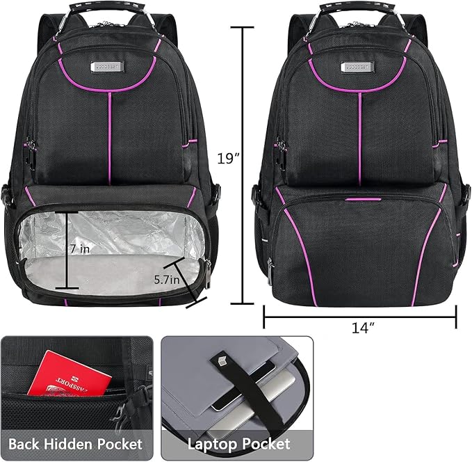 VECKUSON Laptop Backpack, 15.6 Inches, Purple, Unisex