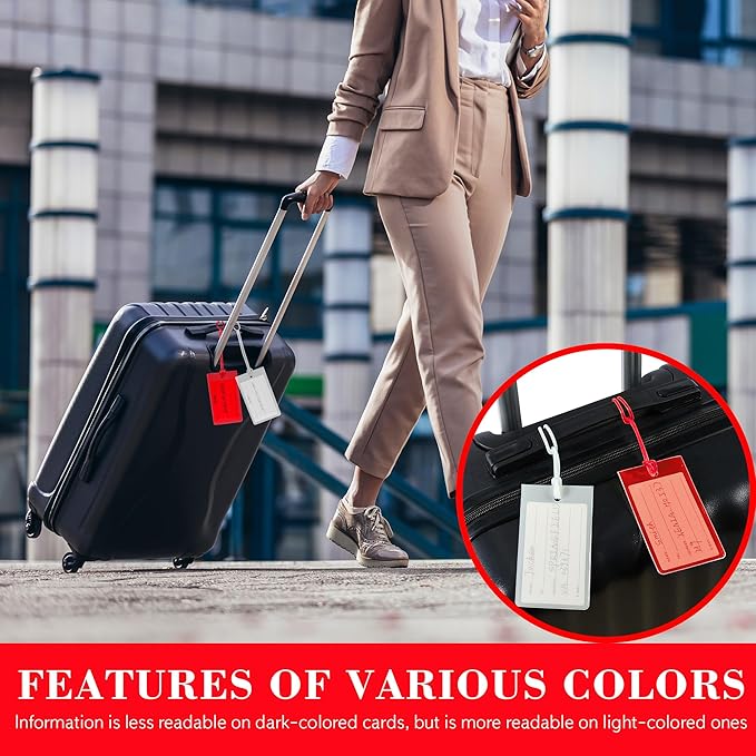 100 Pack Luggage Tags for Suitcases, Airplane Travel Essentials for Flying, International Travel Must Haves, and Luggage Accessories by Sodsay