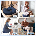 Donut Pillow Seat Cushion - Cooling Gel Donut Chair Cushions, Memory Foam Seat Cushion for Office & Home, Car Seat Cushion and Butt Pillow, Hemorrhoids Pillow and Tailbone Pain Relief, Blue