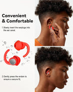 Ear Plugs for Sleeping - Noise Reduction Soft Silicone Earplugs, 2 Pairs Reusable Hearing Protection Earplugs for Noise Sensitivity, Sleep,Snore,Travel,Sound Reduction Noise Cancelling -(Red)