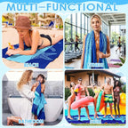 FuWeave 6 Pcs 72 x 36 Microfiber Oversized Beach Towels Large Absorbent Thin Compact Lightweight Sand Free Quick Dry Towels Pack for Travel Pool Yoga Gym Sports Beach Accessories(Marine Animals)