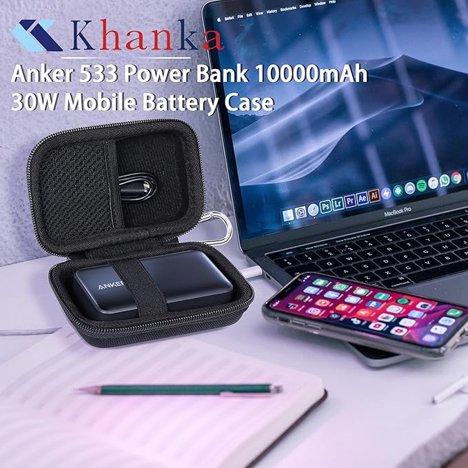khanka Hard Travel Case Replacement for Anker 533 Power Bank/Anker Nano Power Bank,10000mAh Portable Charger (PD 30W max. Leistung),Case Only