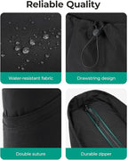 BAGSMART Foldable Tote Bag with Drawstring Bag, Tote Bag Shoulder Bag Top Handle Handbag for Travel, Work, Beach, Gym