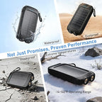 Portable Charger Solar Power Bank 20000mAh with USB-A and USB-C 5V/3A Output Port Black Battery Pack Compatible with iPhone, Samsung, Waterproof Emergency LED Flashlights Perfect for Camping, Hiking