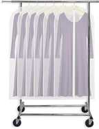 Simple Houseware 50-Inch Clear Garment Bags with Zipper for Suits, Dresses, Costumes, Uniforms - 6 Pack