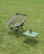 iClimb Ultralight Compact Camping Folding Beach Chair with Anti-Sinking Large Feet and Back Support Webbing (Green- Square Frame)