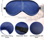Janmercy 20 Pieces Silk Sleep Mask Eye Mask with Adjustable Strap Sleeping Cover Eye Cover Blindfold for Women Men Sleeping Travel (Royal Blue)