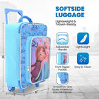 Fast Forward Frozen Girls Luggage 16" Soft Side Wheeled Pilot Case- Rolling Suitcase 16x12x5