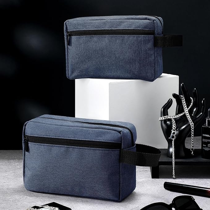 Paterr 16 Pcs Travel Toiletry Bag for Women Men Large Water Resistant Shaving Bag Hanging Cosmetic Bag with Handle and Divider Storage Travel Pouch Case (Dark Blue)