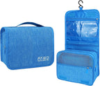 Lcsmaokin Large Capacity Toiletry Bag Travel Bag with Hanging Hook for Men and Women Waterproof Travel Cosmetic Bag Bathroom Storage Bag for Brushes Set, Full-Sized Shampoo, Toiletries, (Sky Blue)