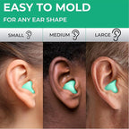 Peace&Quiet | PQ Wax Ear Plugs for Sleeping, Swimming - Soft Noise Cancelling Silicone Gel Wax Earplugs for Sleep and Swimmers, Ear Protection with Sound Blocking Level of 32 Db, Color: Green