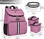 BAGLHER丨Dog Travel Bag, Airline Approved Pet Supplies Backpack, Dog Travel Backpack with 2 Silicone Collapsible Bowls and 2 Food Baskets