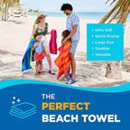 Kaufman - Soft Oversized Beach Towels in Bulk | 30" x 60" Velour Striped Beach Towel | Absorbent, Quick-Drying | 100% Cotton Thick Beach Towels (480)