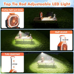 Portable Fan, AI Outdoor Rechargeable Camping Fan with Light, 20000mAh Battery Powered, 360° Rotating Hook, 4 Speeds for Indoor, Traveling, Tenting, RVing, Fishing, Beach (Orange)