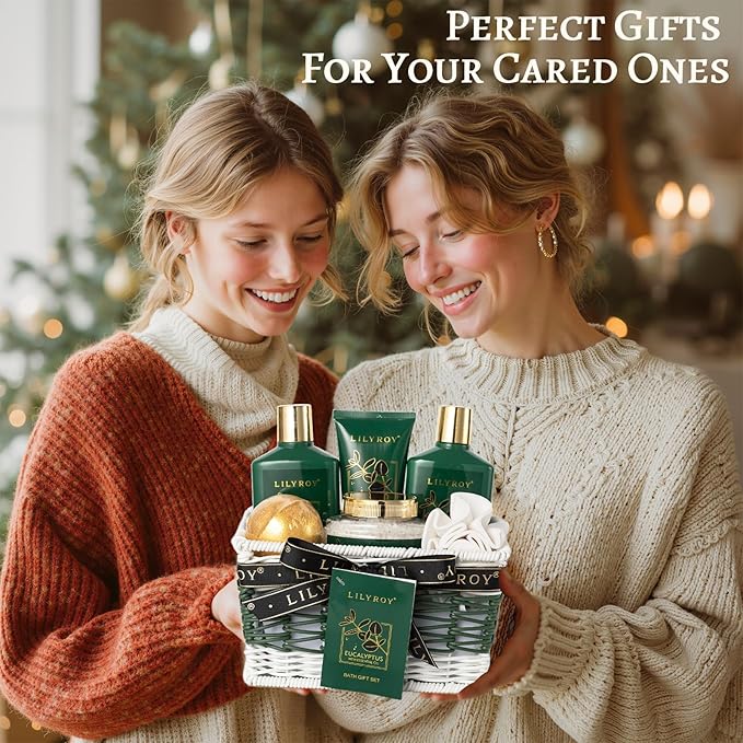 Gifts for Women & Men, Eucalyptus Mothers Day Gift Basket for Mom - Pampering Bath and Body Spa Gift Basket for Women & Men, Gift Set | Christmas, Birthday, Fathers Day, Valentines Day, Perfect Gift