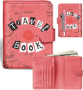 Slohif Passport Wallet Holder Cover for Travel - Women Men RFID Blocking Passport Book Case Protector, Pink Cute Lip Leather Personalized Organizer Slim Carrier Boarding Pass Cards Slots