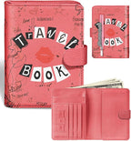 Slohif Passport Wallet Holder Cover for Travel - Women Men RFID Blocking Passport Book Case Protector, Pink Cute Lip Leather Personalized Organizer Slim Carrier Boarding Pass Cards Slots