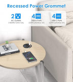 102W Recessed Power Grommet with 8 USB Ports, 3.15 inch Desk Grommet Power Strip for Conference Rooms, Office Tables, Furniture, 6FT Cord