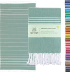 WETCAT Turkish Beach Towel Oversized (38"x71") 100% Turkish Cotton, Made in Turkey - Sand Free, Extra Large, Ultra Soft, Quick Drying, Compact & Lightweight for Travel - Teal