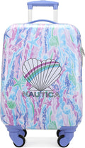 Nautica Kids 18" Hardside Carry-on Suitcase with Spinner Wheels, Pastel Shell