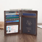 Polare Luxury RFID Blocking Leather Passport Holder Travel Wallet For Men and Women (Coffee)