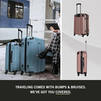 Kenneth Cole REACTION Out of Bounds Lightweight Hardshell 4-Wheel Spinner Luggage, Rose Gold, 2-Piece Set (20" & 28")