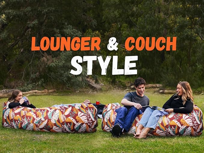 WEKAPO Inflatable Couch Air Lounger Chair - Camping & Beach Accessories, Portable Blow up Sofa for Hiking, Lawn, Indoor/Outdoor Movies & Music Festivals. Lightweight and Easy to Set Up Air Hammock