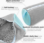 Shoe Washing Machine Bag,Laundry Shoe Bag for Washer and Dryer,Reusable Shoe Cleaning Bag for Sneakers,Tennis Shoes,With Self-locking Zipper, Microfiber Inside,Include Shoe Bag (Pro Grey - 2 Pack)