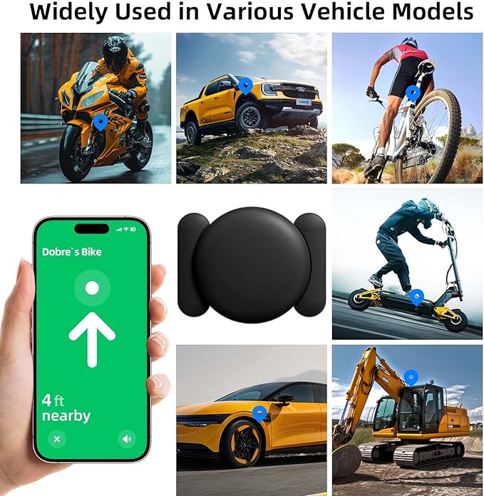 GPS Tracker for Vehicles, 1PCS Real Time Tracker Device for Vehicles Work with Find My (iOS Only), Magnetic Car Tracker, No Monthly Fee GPS Tracker with Sound and up to 1.5X Precision Finding Range