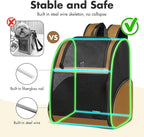 Pet Backpack Carrier, Large Cat Carrier Backpack Up to 20 Lbs with Breathable Mesh, for Medium Large Cats or Small Dogs, Travel Hiking Camping Backpack (Brown-XL)