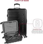 SwissGear 7366 Signature Hardside Expandable Luggage with Spinner Wheels, TSA Lock, Cup-Holder, Black, 2-Piece Set (19/27)